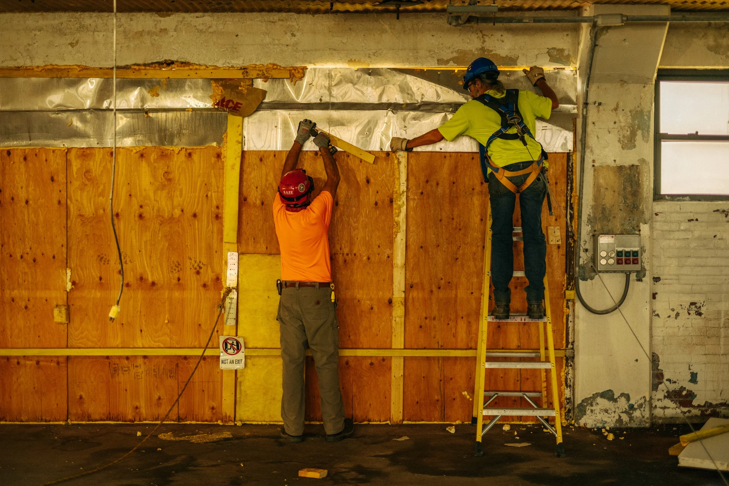 two men on the job at a construction site